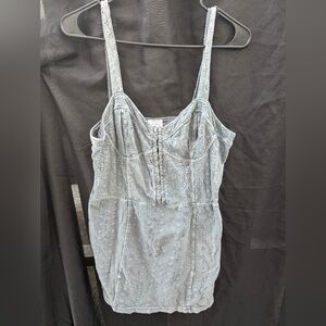 Free People Grey Eyelet Bustier Mini Dress
